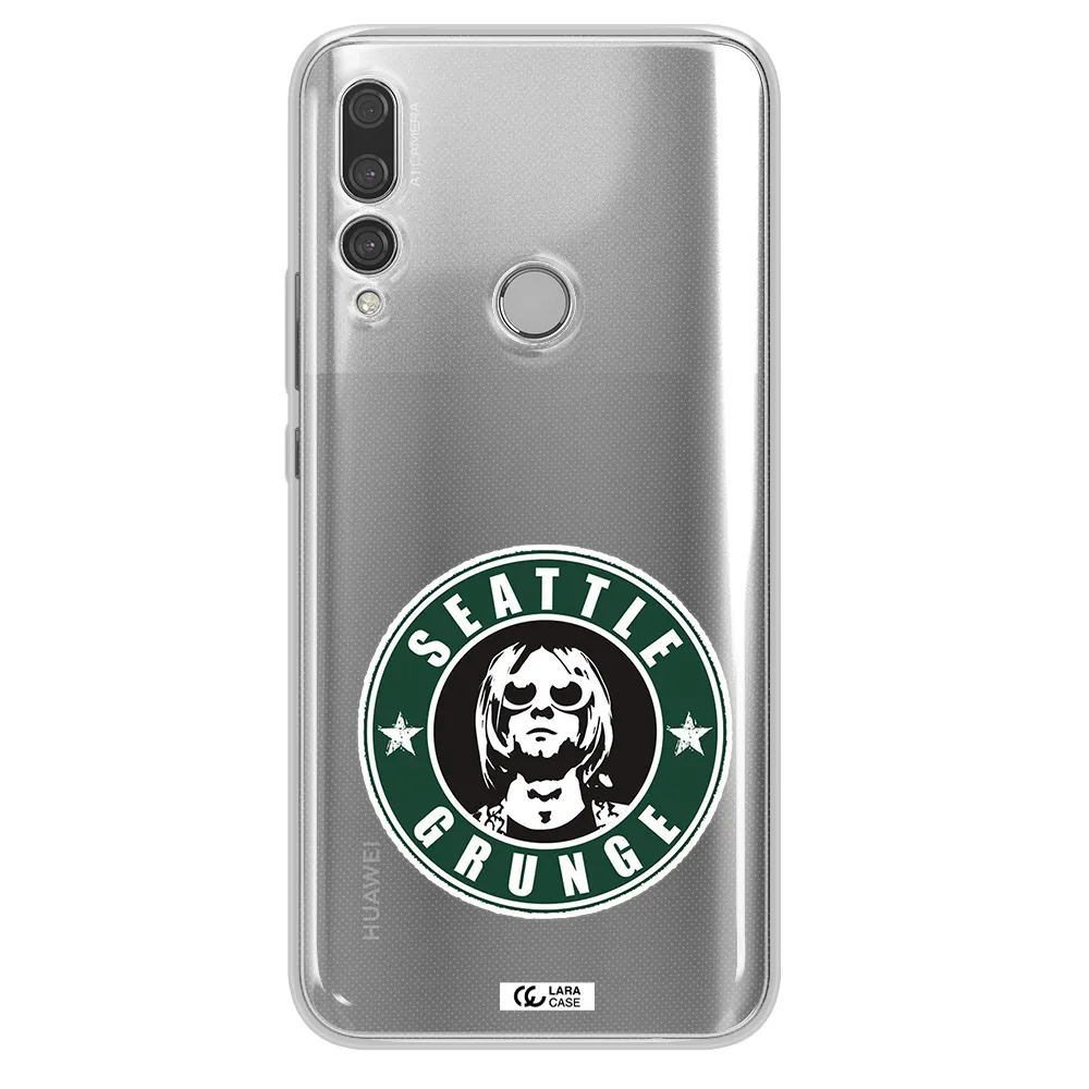 a logo with a man wearing sunglasses Huawei Y9 Prime 2019 Clear TPU Case
