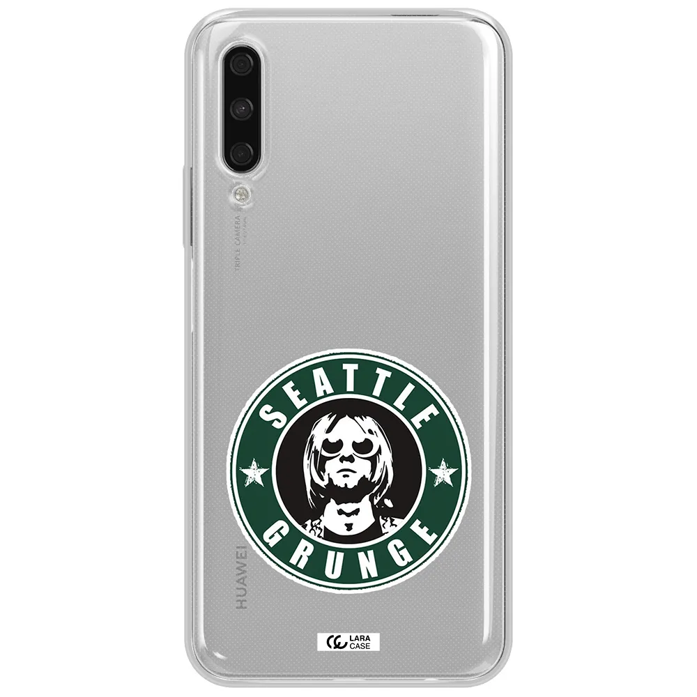 A Logo With A Man Wearing Sunglasses Huawei Y9S Clear Tpu Case