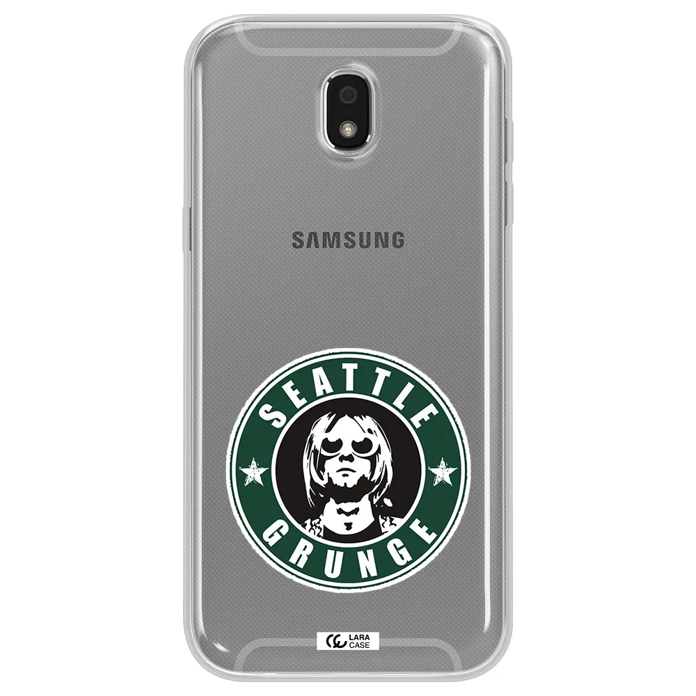 a logo with a man wearing sunglasses Samsung J5 2017 Clear TPU Case