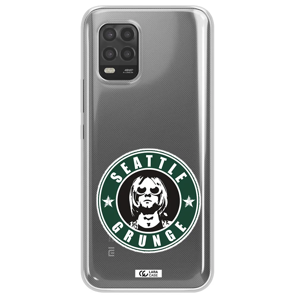 a logo with a man wearing sunglasses Xiaomi Mi 10 Lite Clear TPU Case