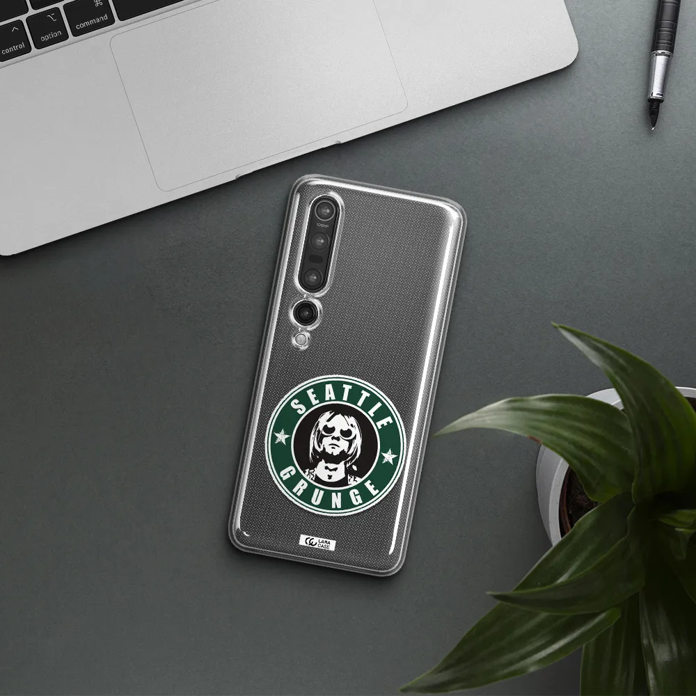 a logo with a man wearing sunglasses Xiaomi Mi 10 Pro Clear TPU Case