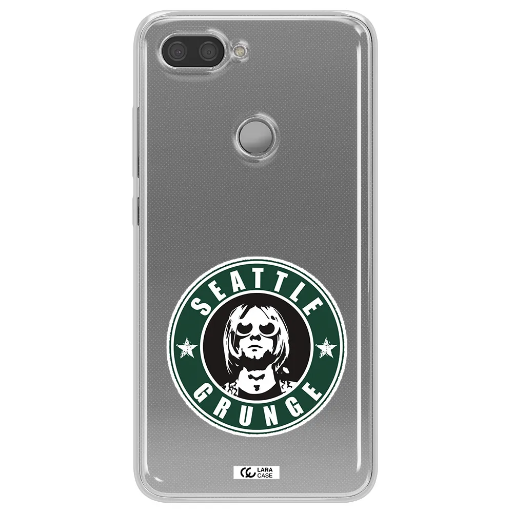 a logo with a man wearing sunglasses Xiaomi Mi 8 Lite Clear TPU Case