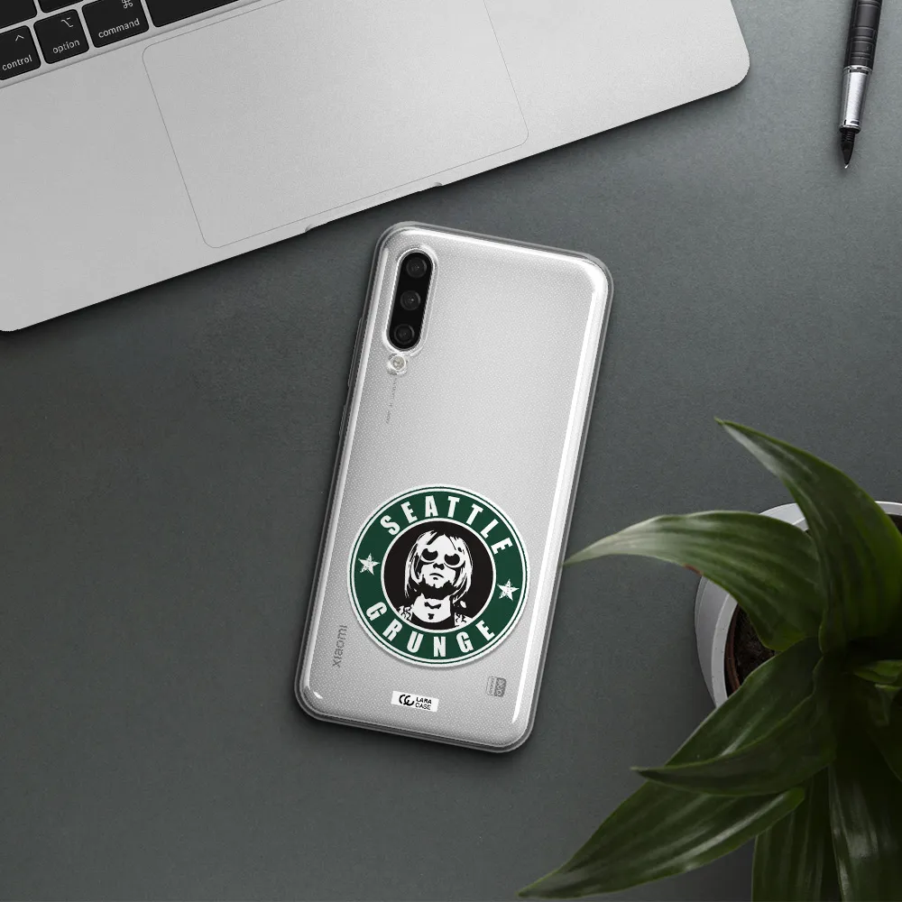 A Logo With A Man Wearing Sunglasses Xiaomi Mi A3 Clear Tpu Case
