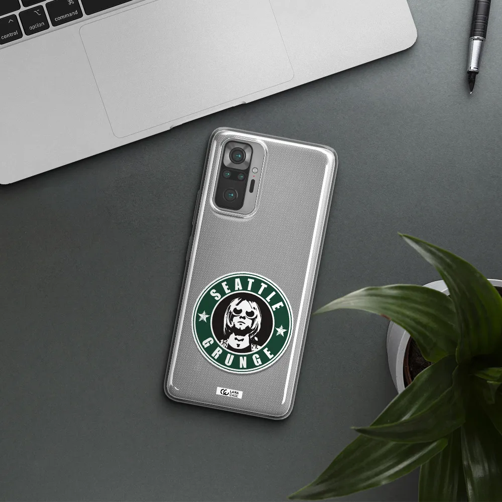 a logo with a man wearing sunglasses Xiaomi Note 10 Pro Clear TPU Case
