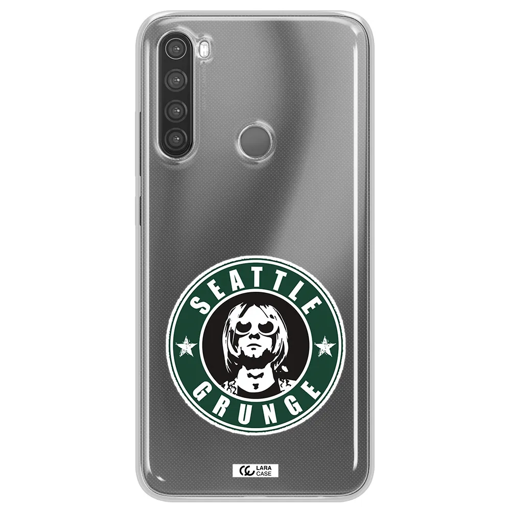 a logo with a man wearing sunglasses Xiaomi Note 8 Clear TPU Case