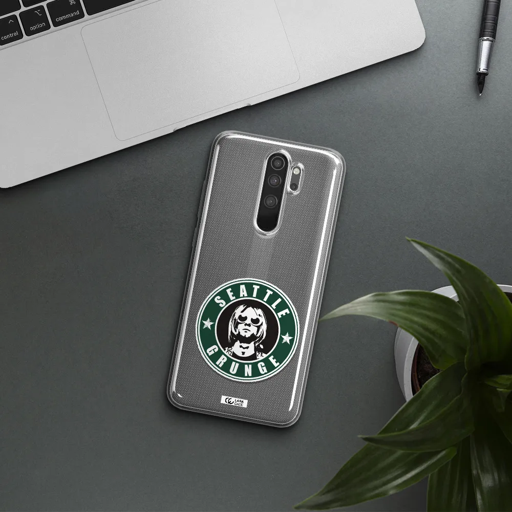 a logo with a man wearing sunglasses Xiaomi Note 8 Pro Clear TPU Case
