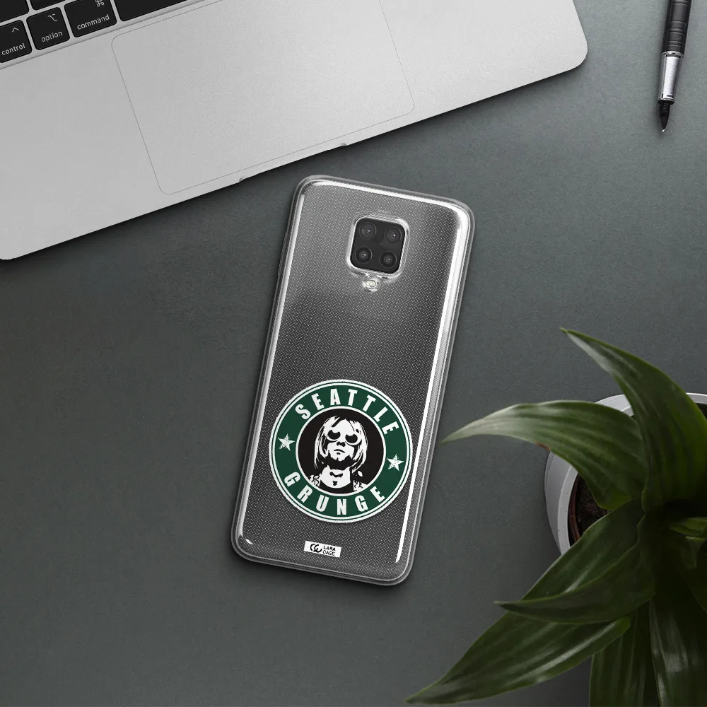 a logo with a man wearing sunglasses Xiaomi Note 9 Pro Clear TPU Case