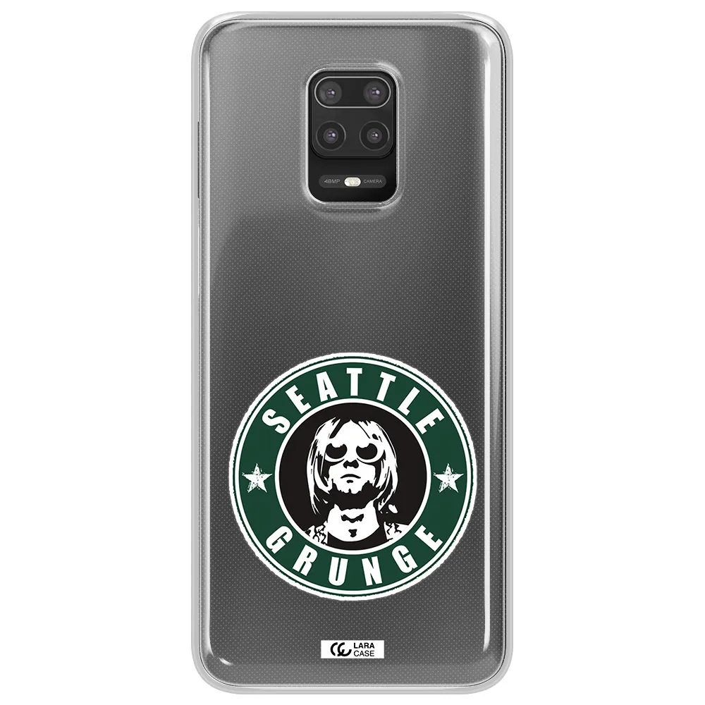 a logo with a man wearing sunglasses Xiaomi Note 9S Clear TPU Case