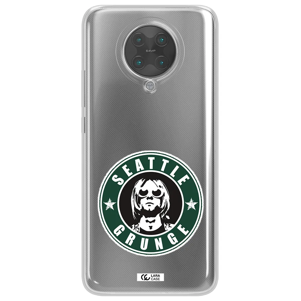 a logo with a man wearing sunglasses Xiaomi Poco F2 Pro Clear TPU Case