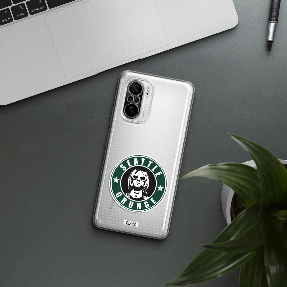 A Logo With A Man Wearing Sunglasses Xiaomi Poco F3 Clear Tpu Case