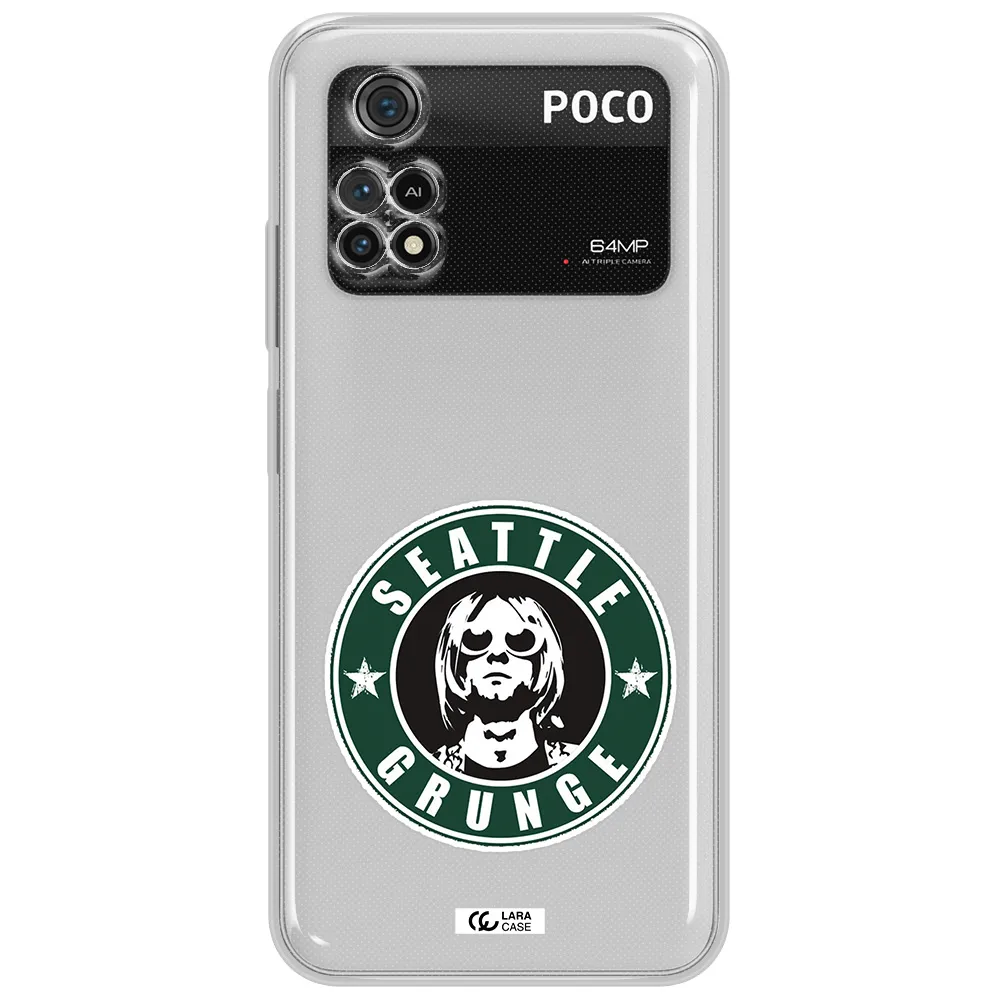 A Logo With A Man Wearing Sunglasses Xiaomi Poco M4 Pro 4G Clear Tpu Case