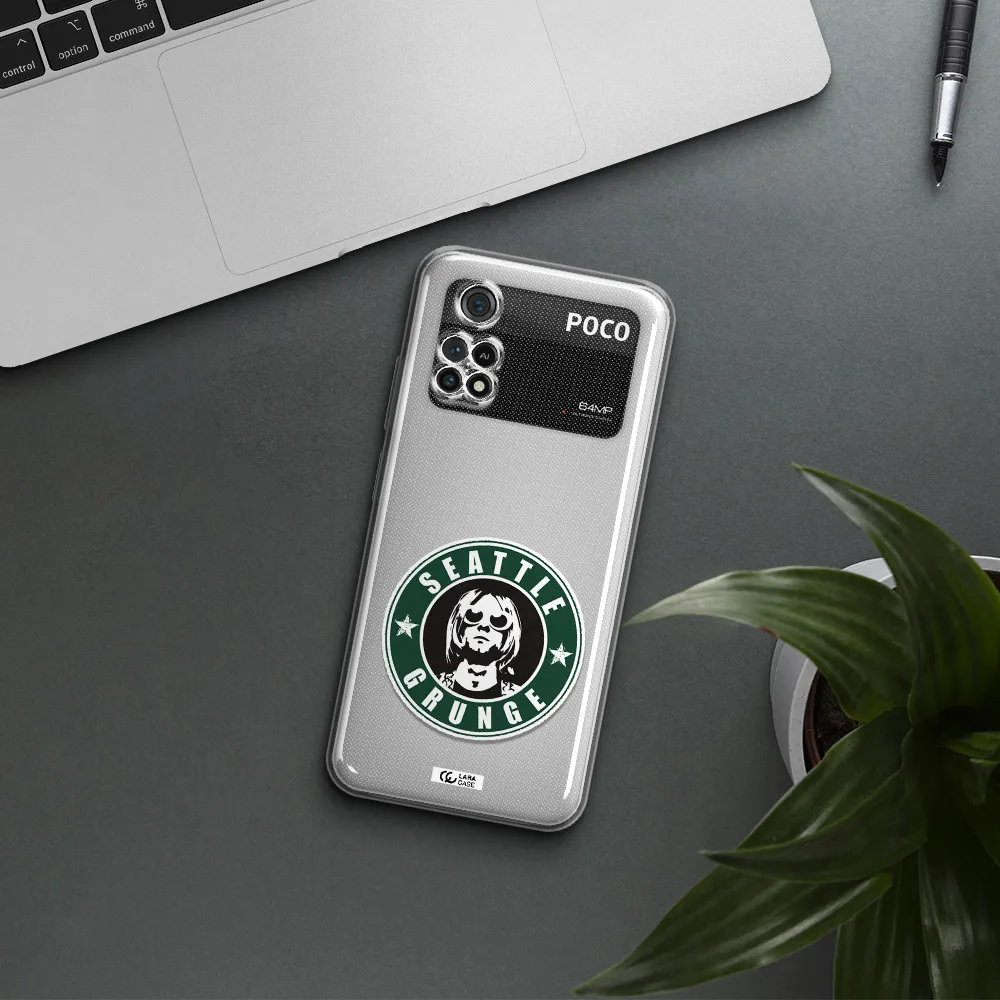 A Logo With A Man Wearing Sunglasses Xiaomi Poco M4 Pro 4G Clear Tpu Case