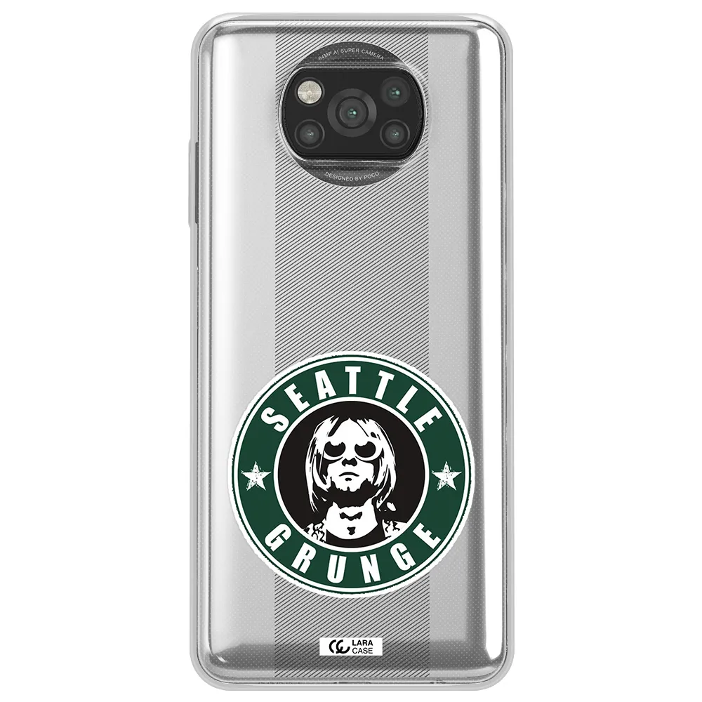 a logo with a man wearing sunglasses Xiaomi Poco X3 Clear TPU Case