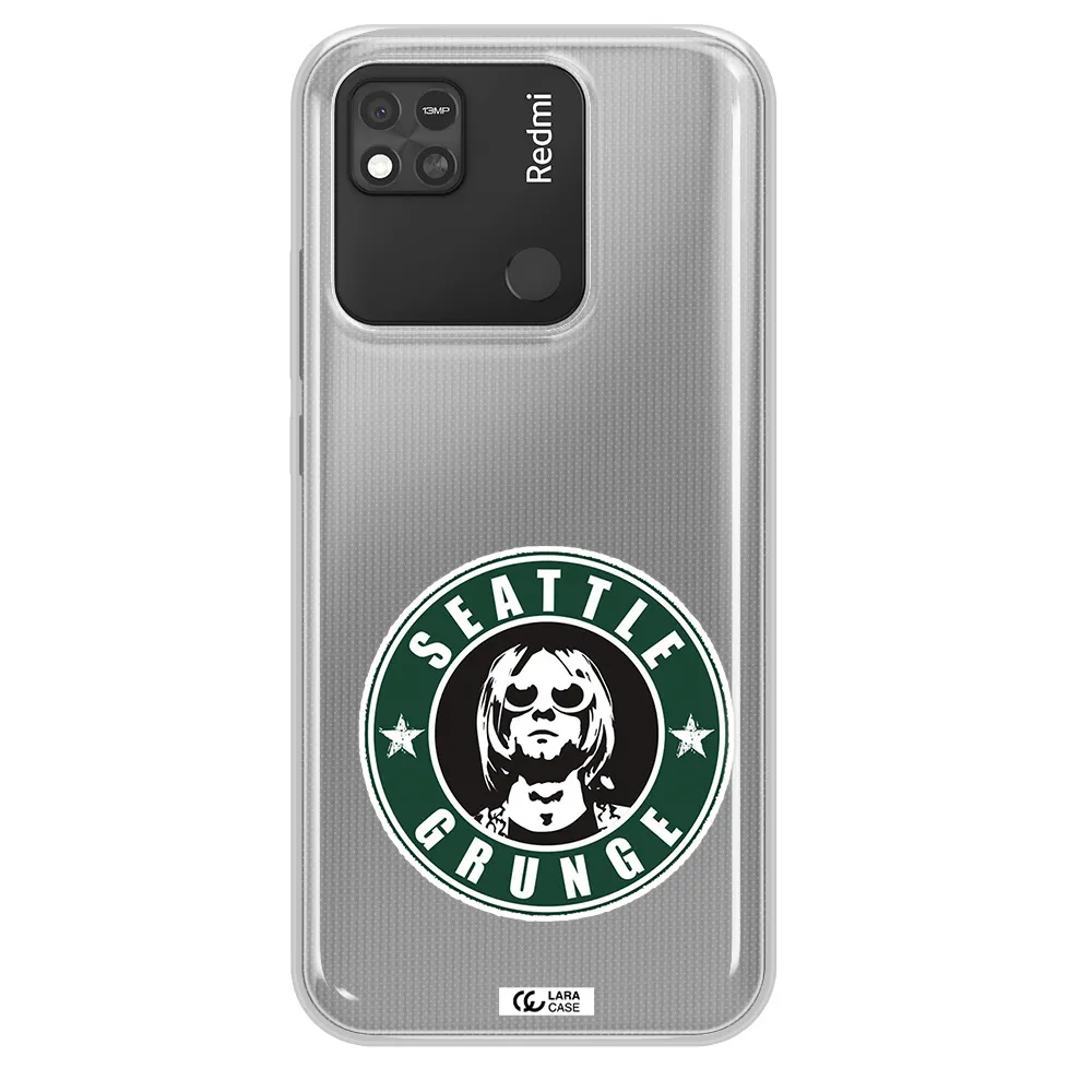 a logo with a man wearing sunglasses Xiaomi Redmi 10A Clear TPU Case