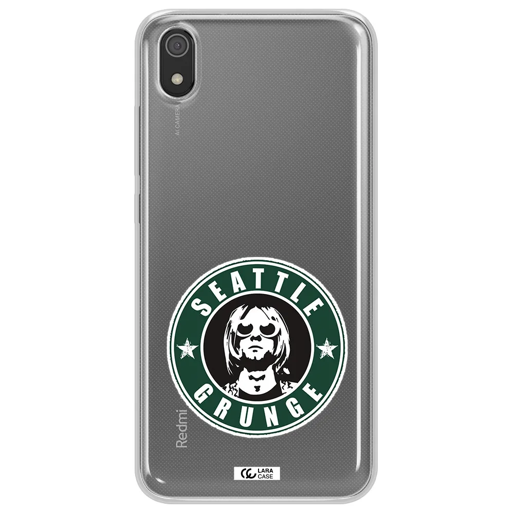 a logo with a man wearing sunglasses Xiaomi Redmi 7A Clear TPU Case