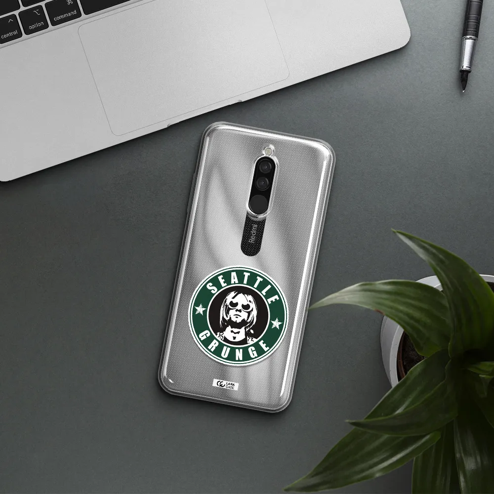 A Logo With A Man Wearing Sunglasses Xiaomi Redmi 8 Clear Tpu Case