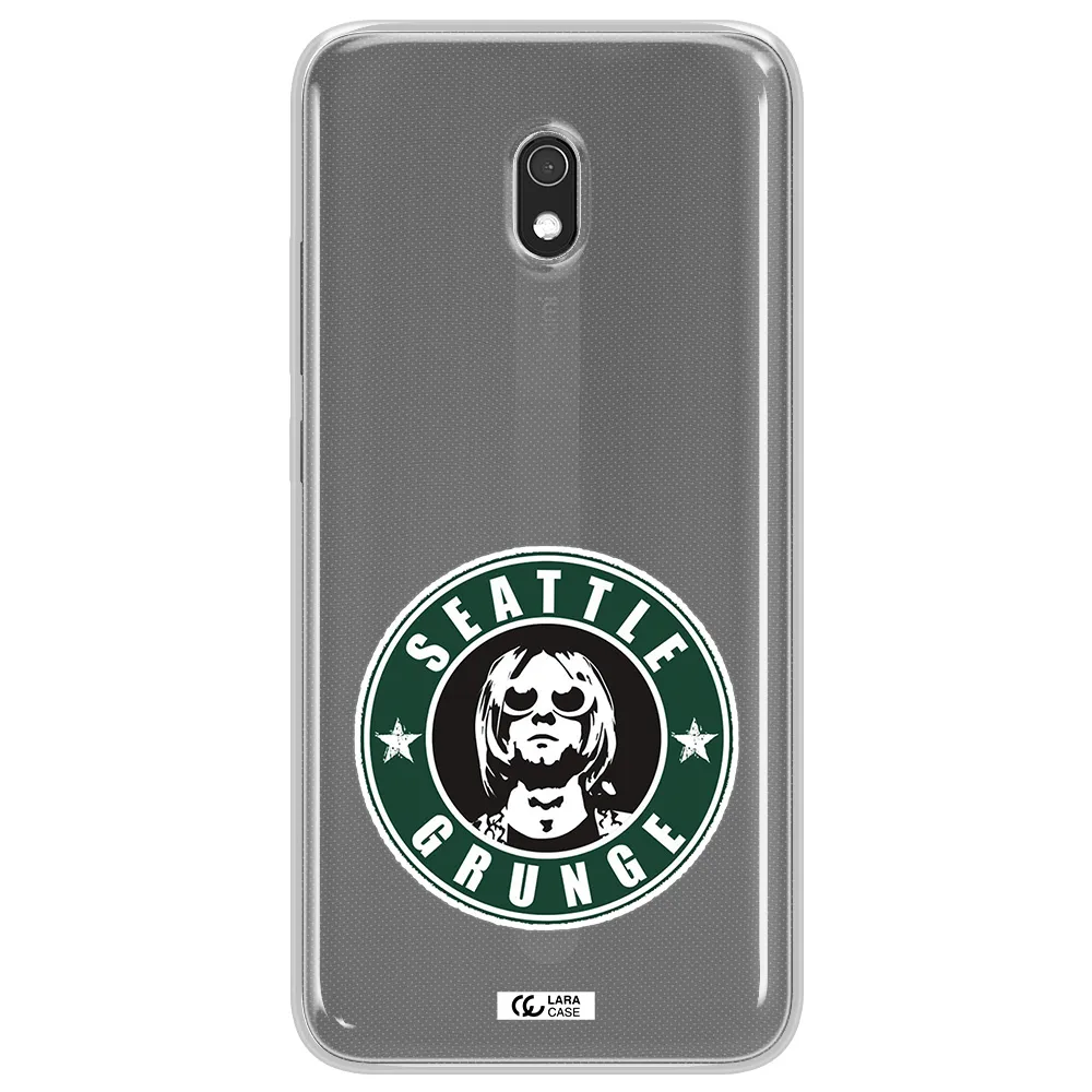 a logo with a man wearing sunglasses Xiaomi Redmi 8A Clear TPU Case