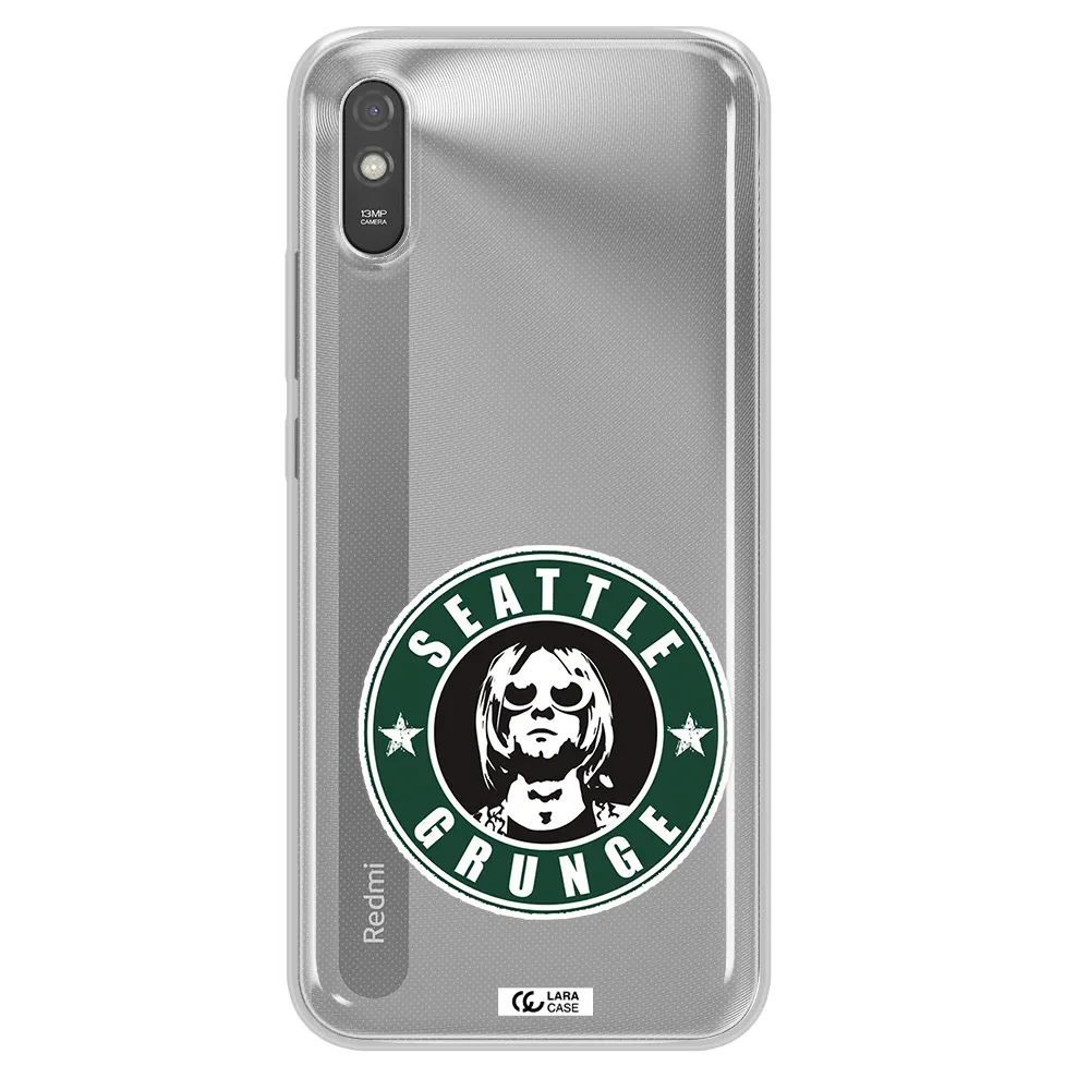 a logo with a man wearing sunglasses Xiaomi Redmi 9A Clear TPU Case
