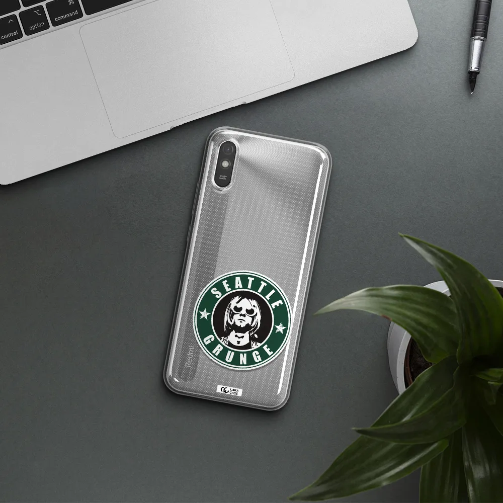 a logo with a man wearing sunglasses Xiaomi Redmi 9A Clear TPU Case