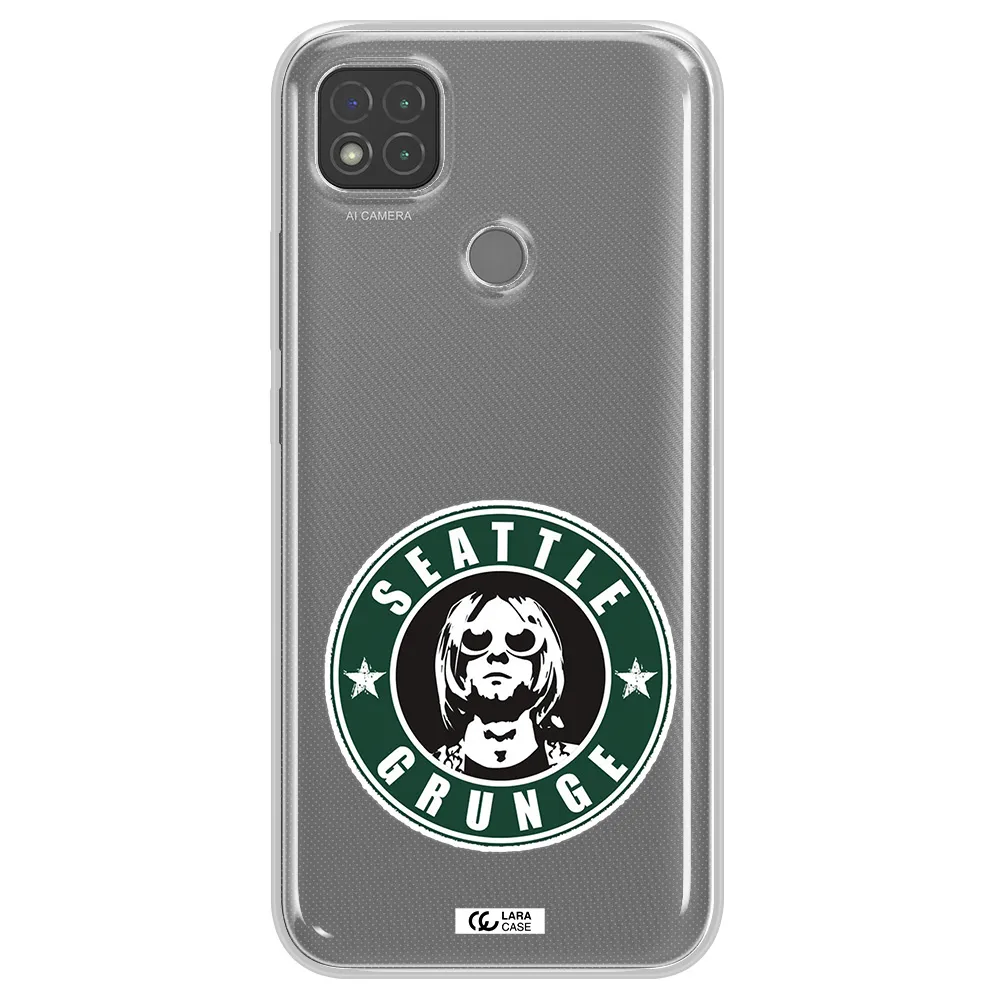 a logo with a man wearing sunglasses Xiaomi Redmi 9C Clear TPU Case