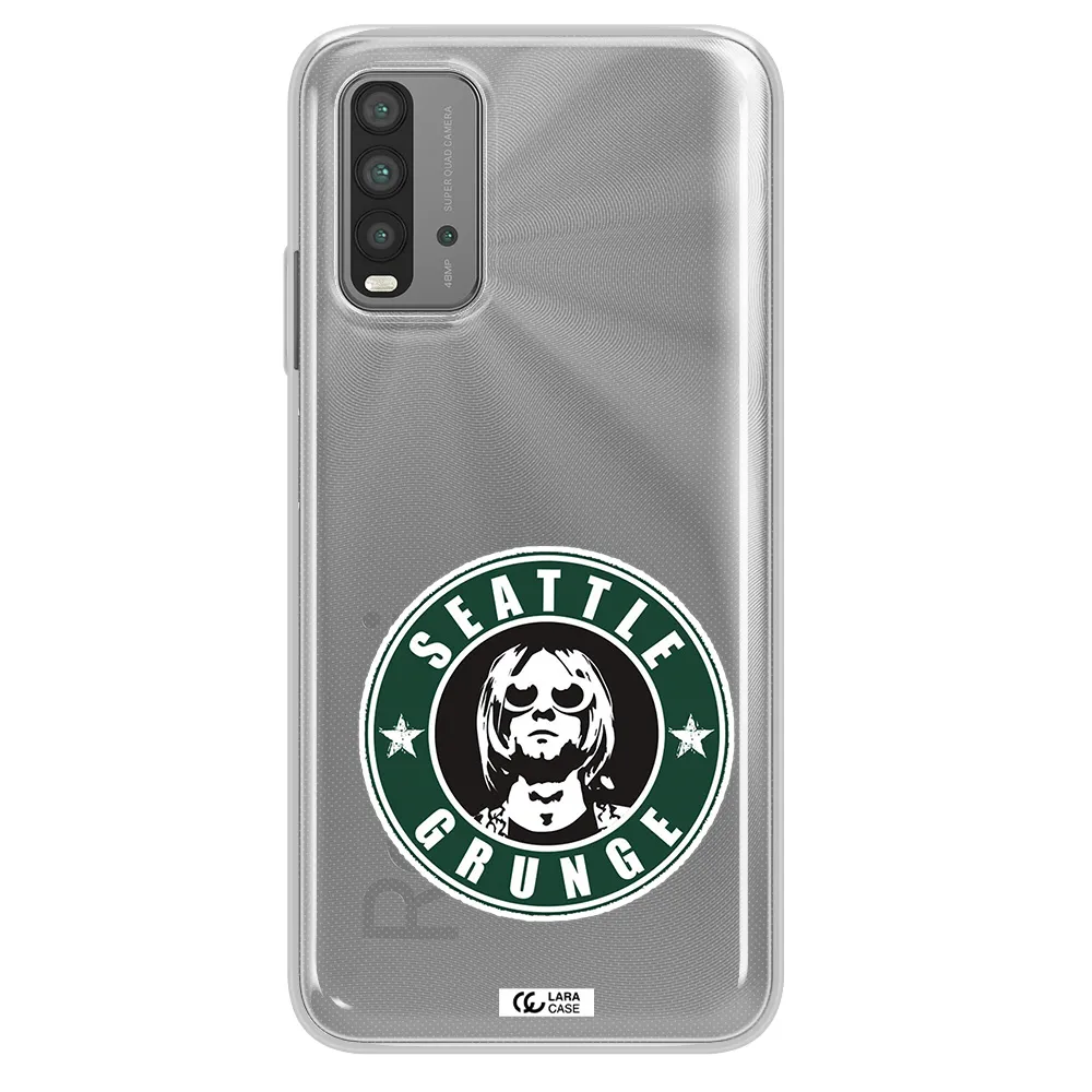 a logo with a man wearing sunglasses Xiaomi Redmi 9T Clear TPU Case
