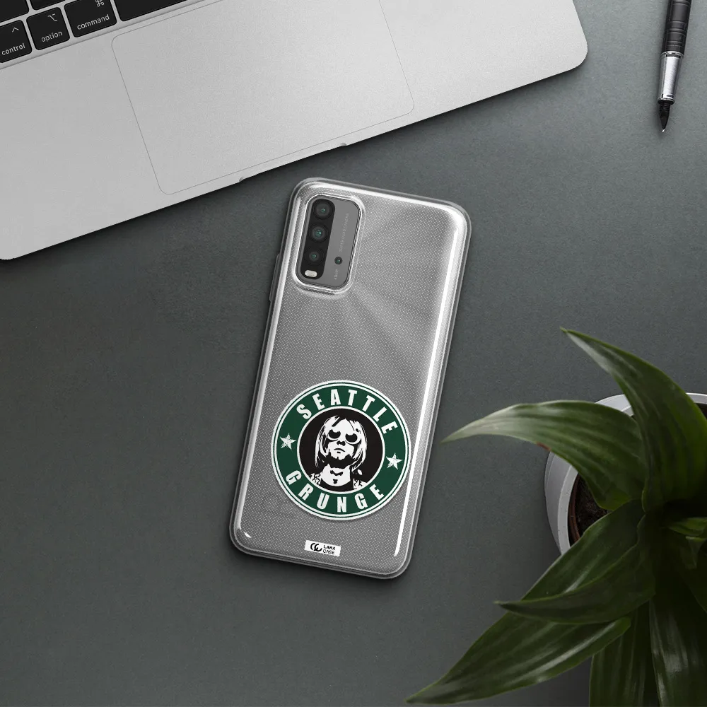 a logo with a man wearing sunglasses Xiaomi Redmi 9T Clear TPU Case