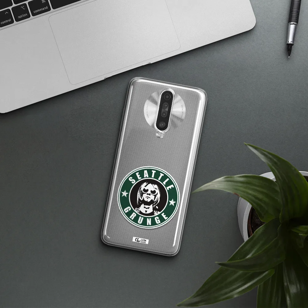 a logo with a man wearing sunglasses Xiaomi Redmi K30 Clear TPU Case