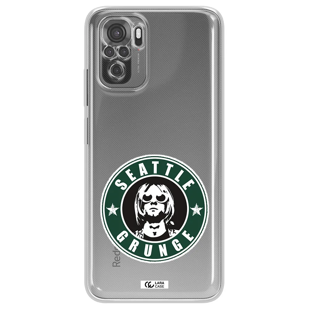 A Logo With A Man Wearing Sunglasses Xiaomi Redmi Note 10S Clear Tpu Case