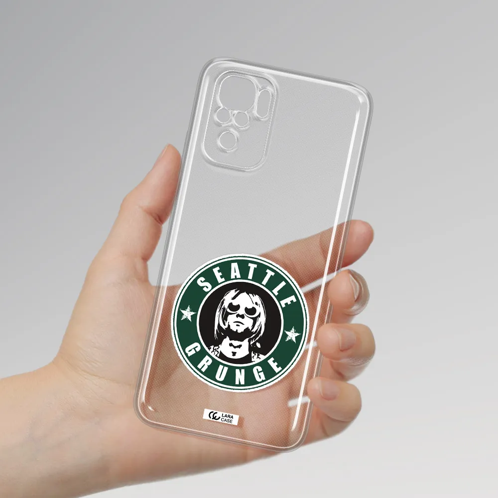 A Logo With A Man Wearing Sunglasses Xiaomi Redmi Note 10S Clear Tpu Case