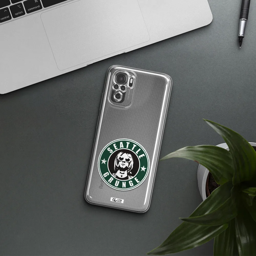 A Logo With A Man Wearing Sunglasses Xiaomi Redmi Note 10S Clear Tpu Case
