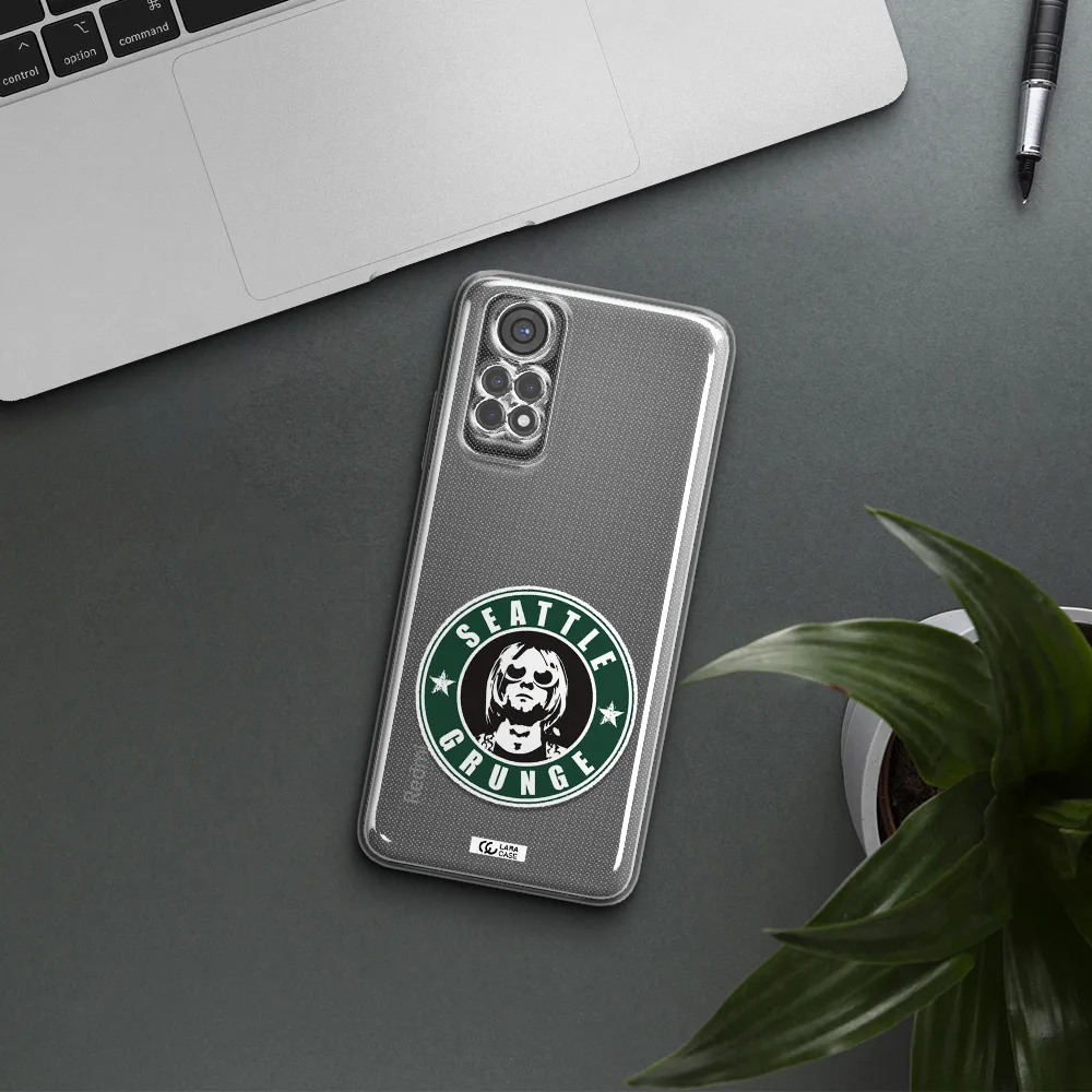 A Logo With A Man Wearing Sunglasses Xiaomi Redmi Note 11S Clear Tpu Case