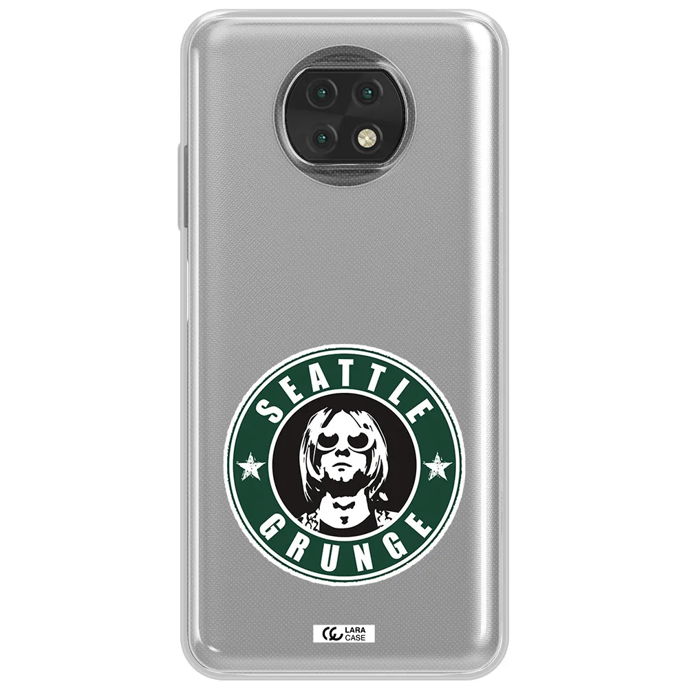 A Logo With A Man Wearing Sunglasses Xiaomi Redmi Note 9T Clear Tpu Case