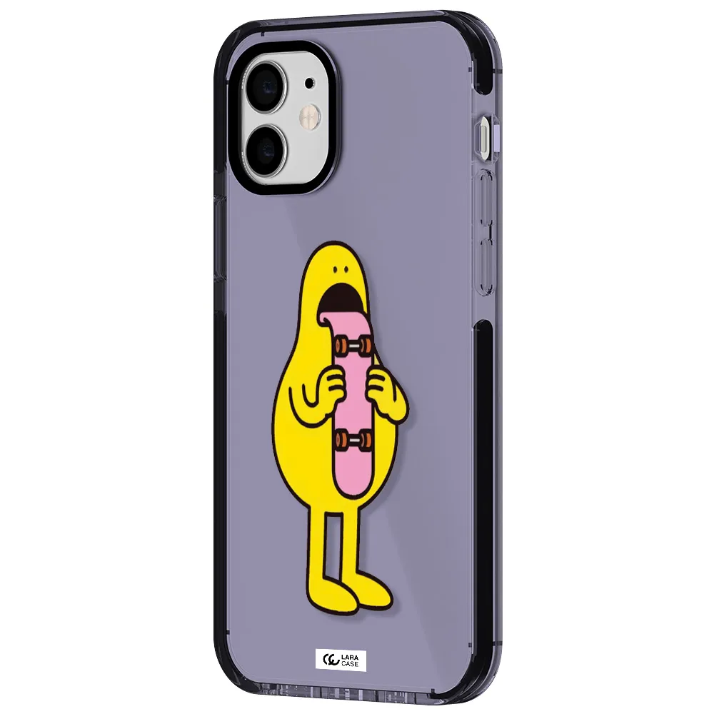 a cartoon character holding a skateboard Apple iPhone 11 impact Lilac Case
