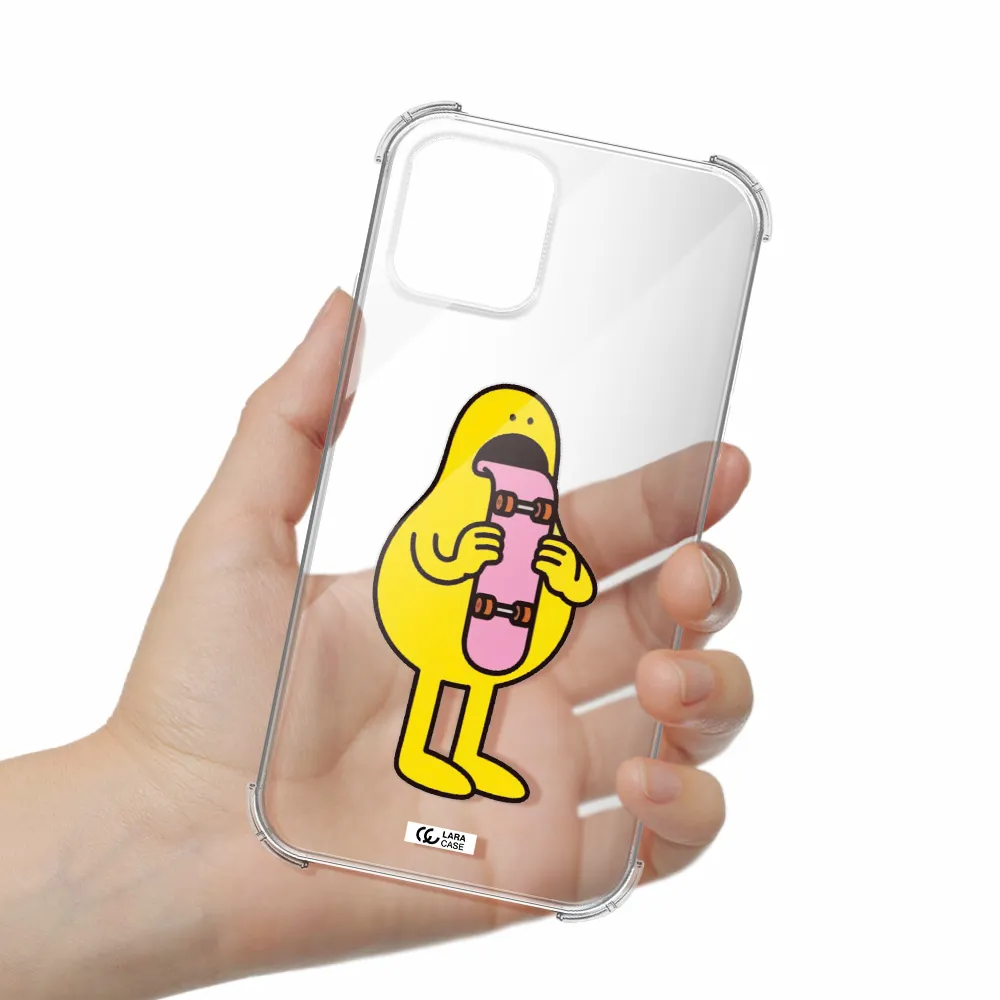a cartoon character holding a skateboard Apple iPhone 11 pro max Clear PC Case