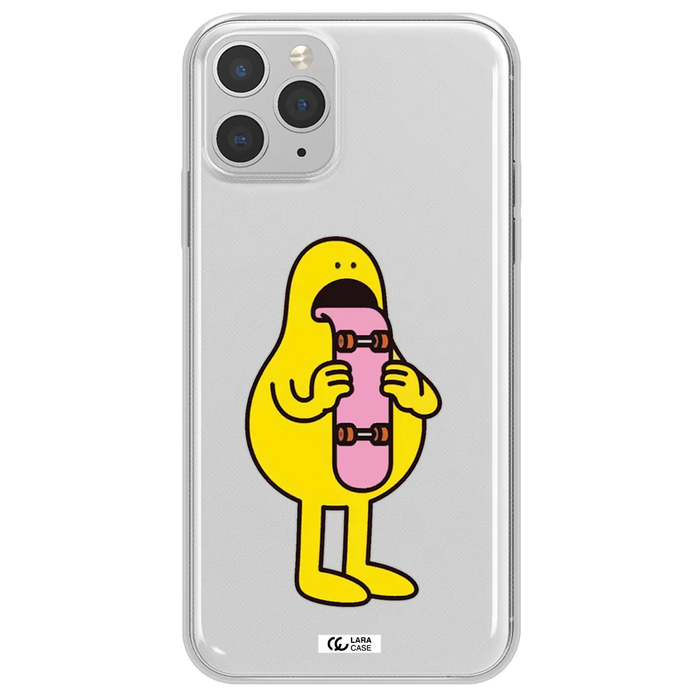 a cartoon character holding a skateboard Apple iPhone 11 pro max Clear TPU Case