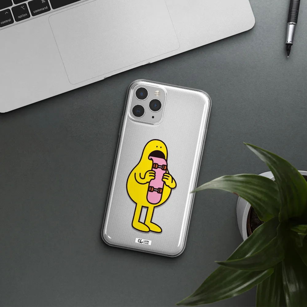 a cartoon character holding a skateboard Apple iPhone 11 pro max Clear TPU Case