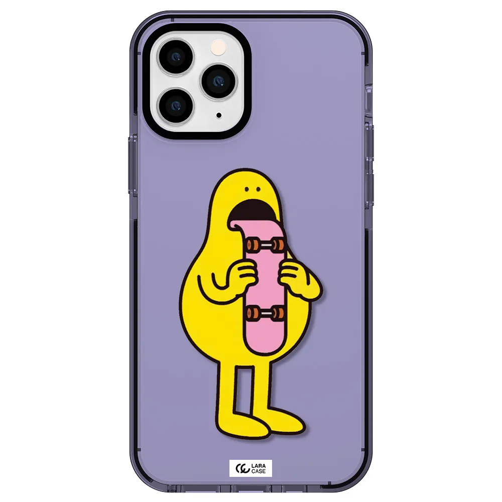 a cartoon character holding a skateboard Apple iPhone 11 pro max impact Lilac Case