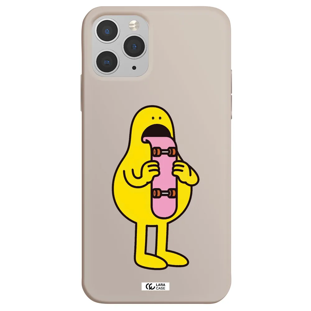 a cartoon character holding a skateboard Apple iPhone 11 pro max Silicone Stone Case