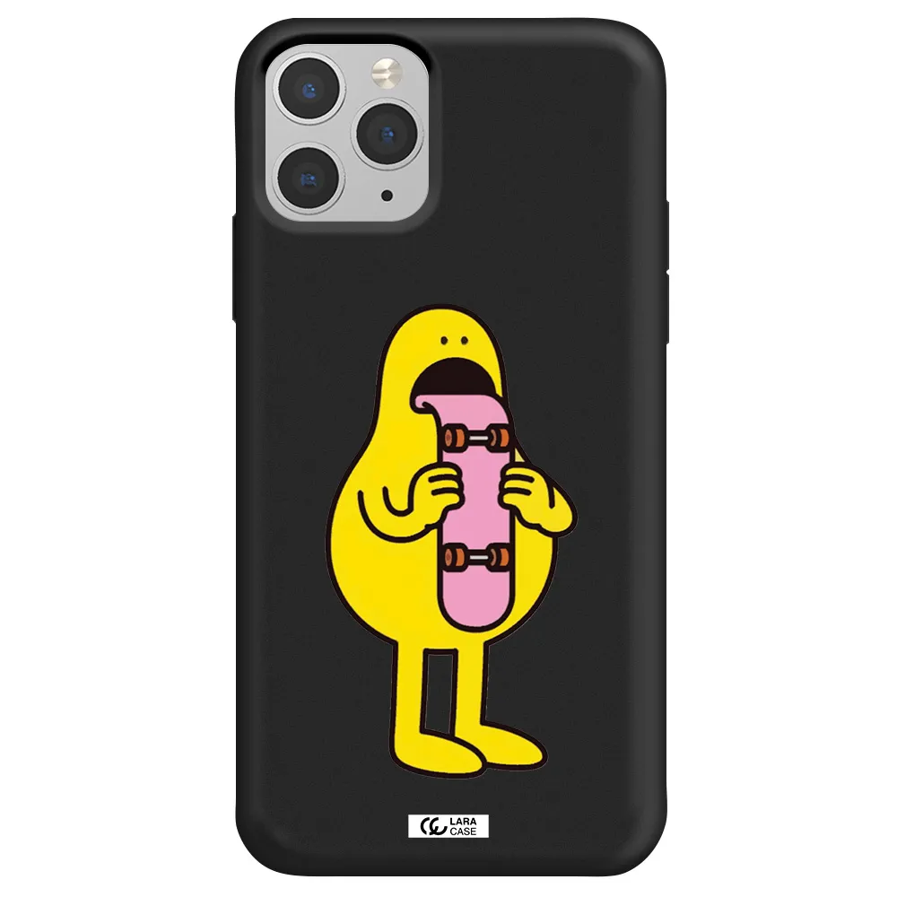a cartoon character holding a skateboard Apple iPhone 11 pro Silicone black Case