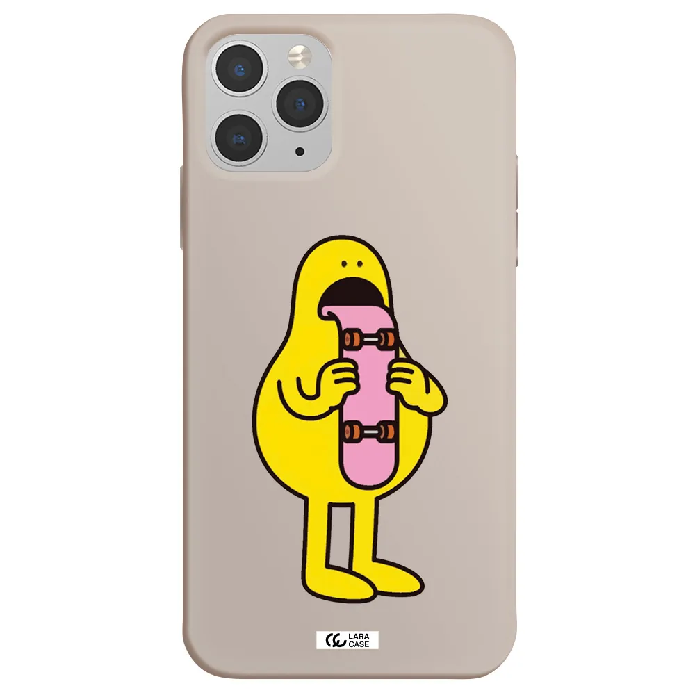 a cartoon character holding a skateboard Apple iPhone 11 pro Silicone Stone Case