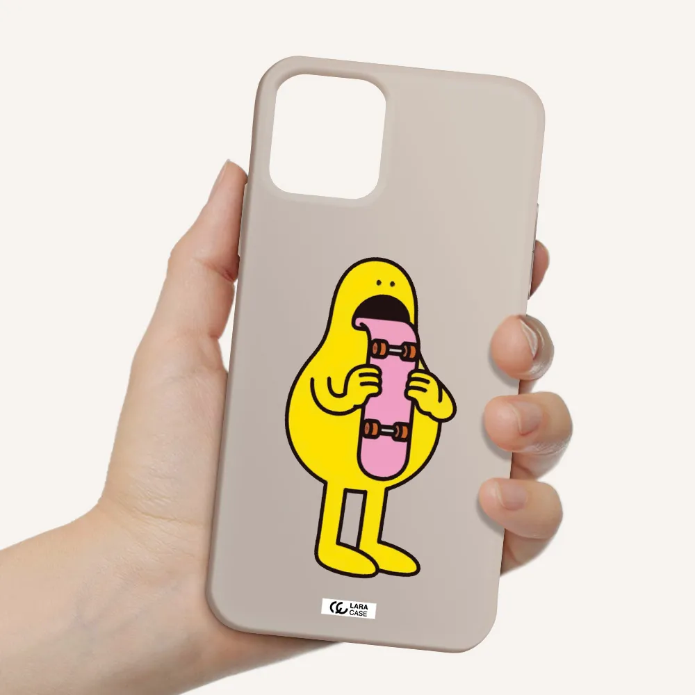 a cartoon character holding a skateboard Apple iPhone 11 pro Silicone Stone Case