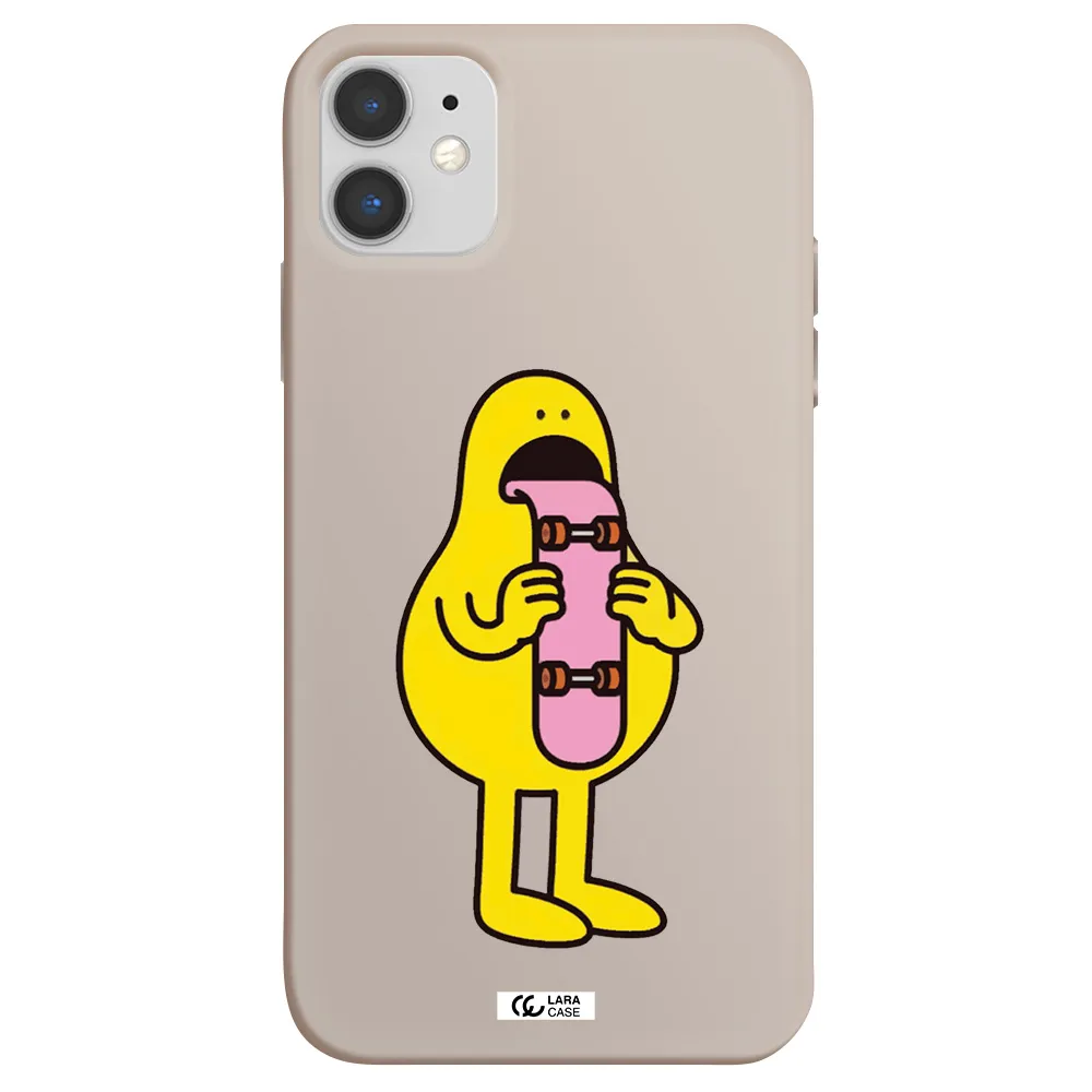 a cartoon character holding a skateboard Apple iPhone 11 Silicone Stone Case