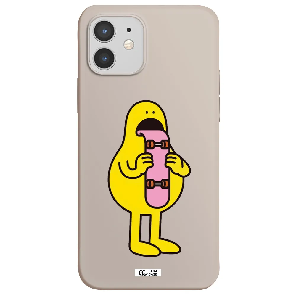 a cartoon character holding a skateboard Apple iPhone 12 mini Silicone Stone Case