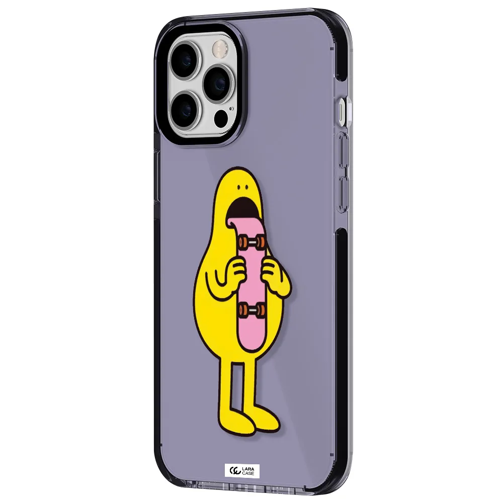 a cartoon character holding a skateboard Apple iPhone 12 pro max impact Lilac Case
