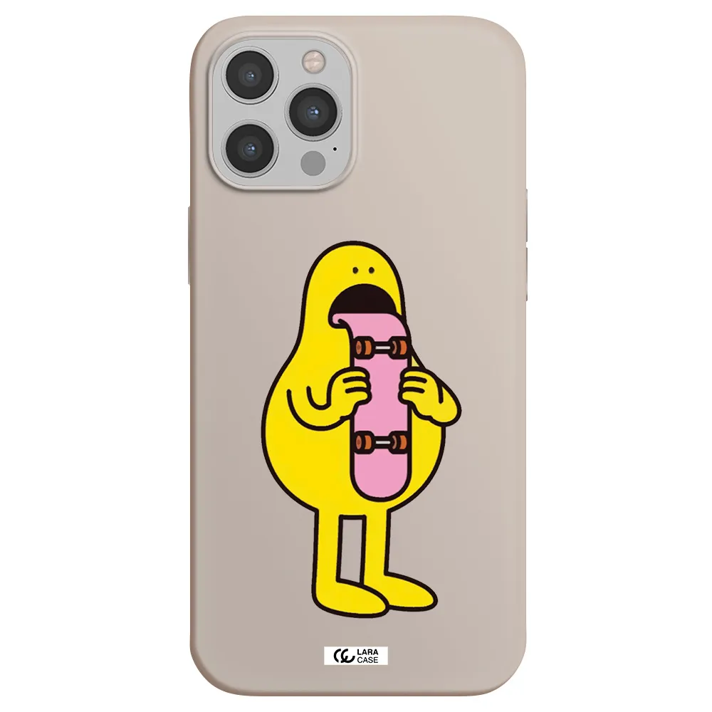 a cartoon character holding a skateboard Apple iPhone 12 pro max Silicone Stone Case