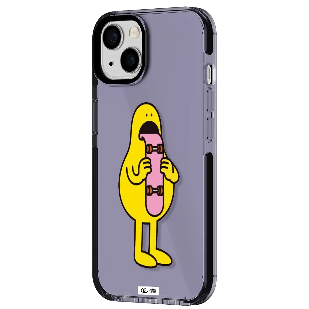 a cartoon character holding a skateboard Apple iPhone 13 impact Lilac Case