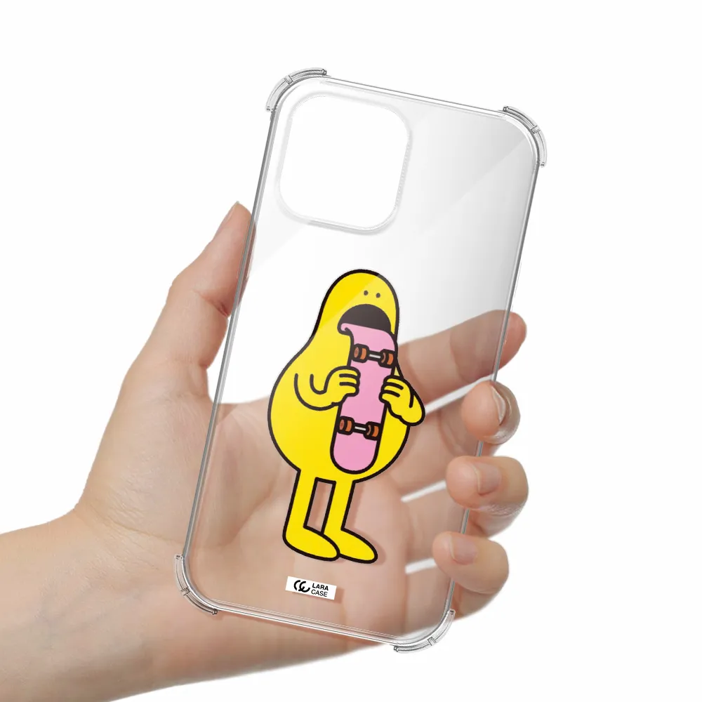 a cartoon character holding a skateboard Apple iPhone 13 Pro Clear PC Case