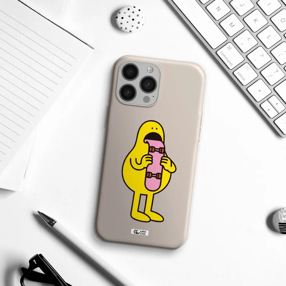 a cartoon character holding a skateboard Apple iPhone 13 Pro Silicone Stone Case