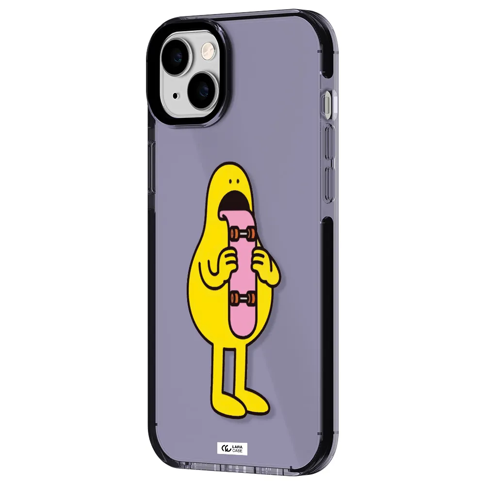 a cartoon character holding a skateboard Apple iPhone 14 plus impact Lilac Case