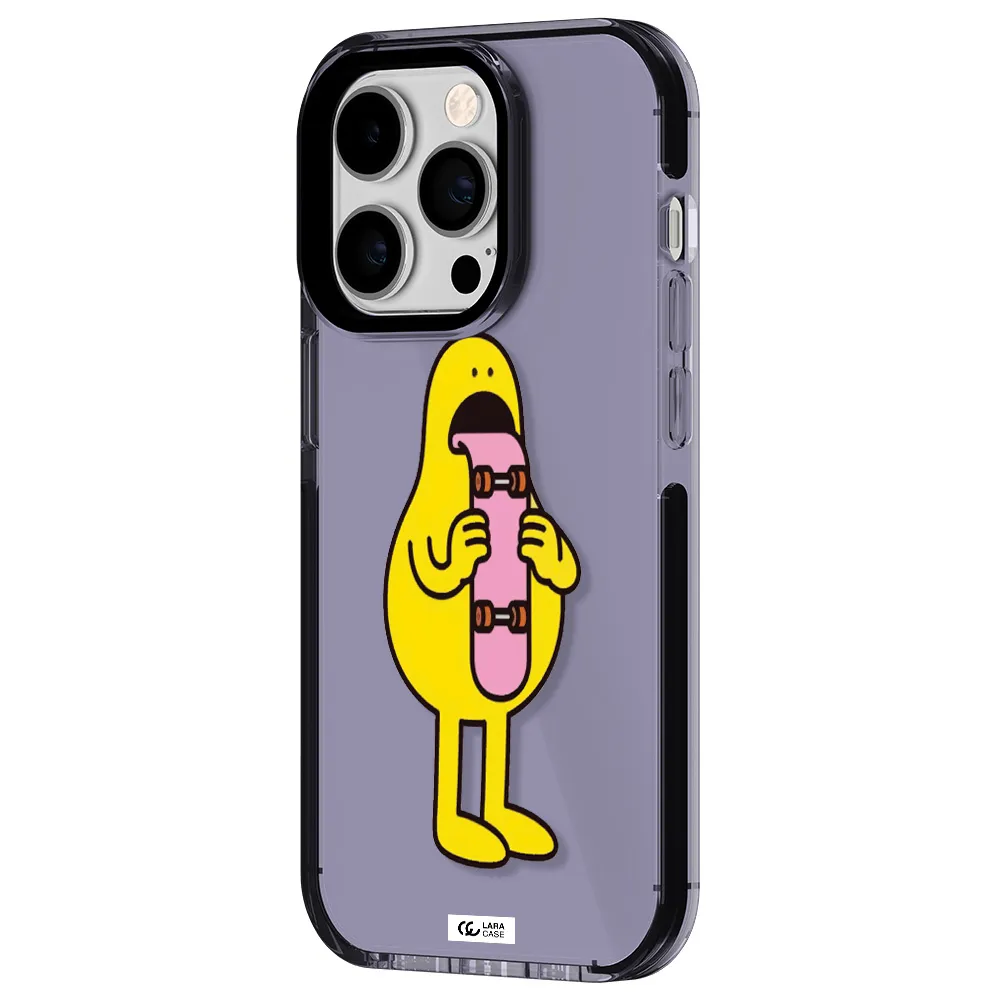 a cartoon character holding a skateboard Apple iPhone 14 pro impact Lilac Case